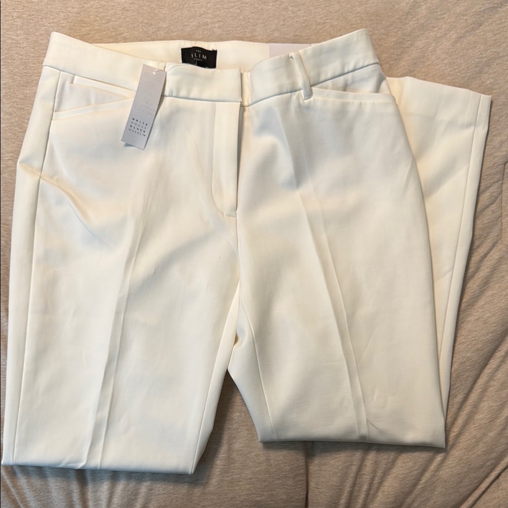 NWT White House Black Market creamy white Dress Pants